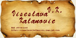 Višeslava Kalanović vizit kartica